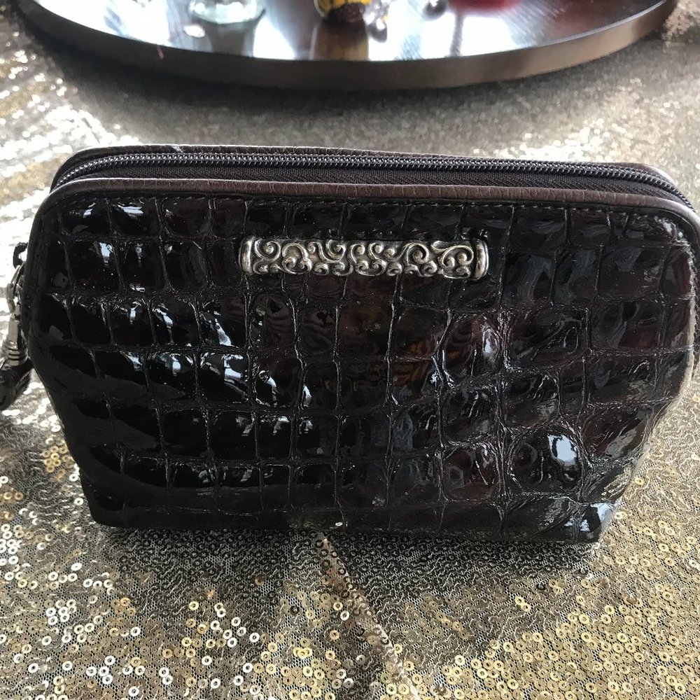 BRIGHTON BRONZ CROC COSMETIC BAG